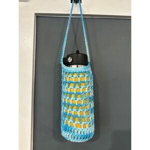 Unisex Unbranded Water Bottle Holder Blue White Crochet One Size
